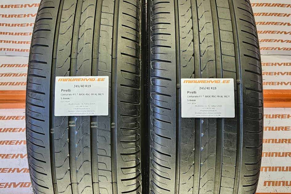 Подержанный летняя шина 245/40R19 Pirelli Cinturato P7 * MOE RSC FR XL 98/Y