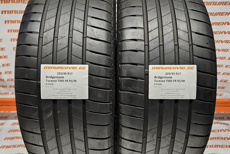 Used summer tire 225/45R17 Bridgestone Turanza T005 FR 91/W