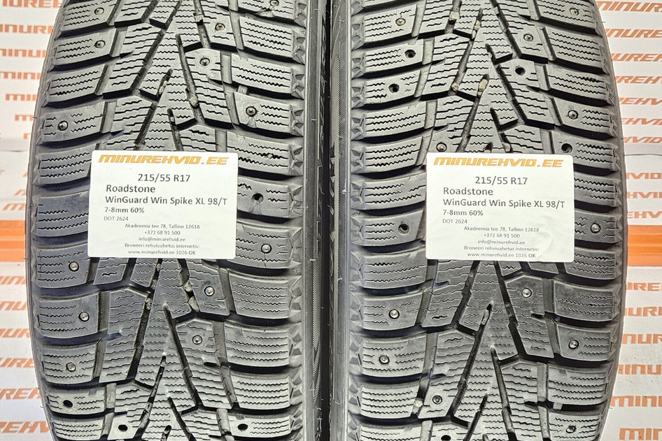 Подержанный шипованная шина 215/55R17 Roadstone WinGuard Win Spike XL 98/T