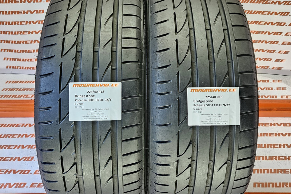 Used summer tire 225/40R18 Bridgestone Potenza S001 FR XL 92/Y