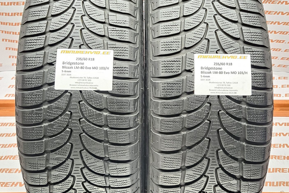 Подержанный нешипованная шина 235/60R18 Bridgestone Blizzak LM-80 Evo MO 103/H