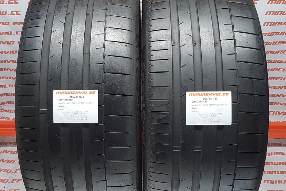 Used summer tire 285/35R23 Continental SportContact 6 FR XL 107/Y RO1 ContiSilent