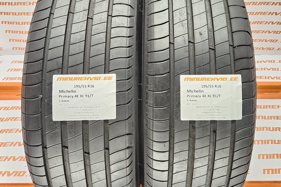 Used summer tire 195/55R16 Michelin Primacy 4E XL 91/T