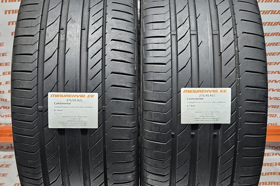Подержанный летняя шина 275/45R21 Continental ContiSportContact 5 SUV FR XL 110/Y ContiSilent