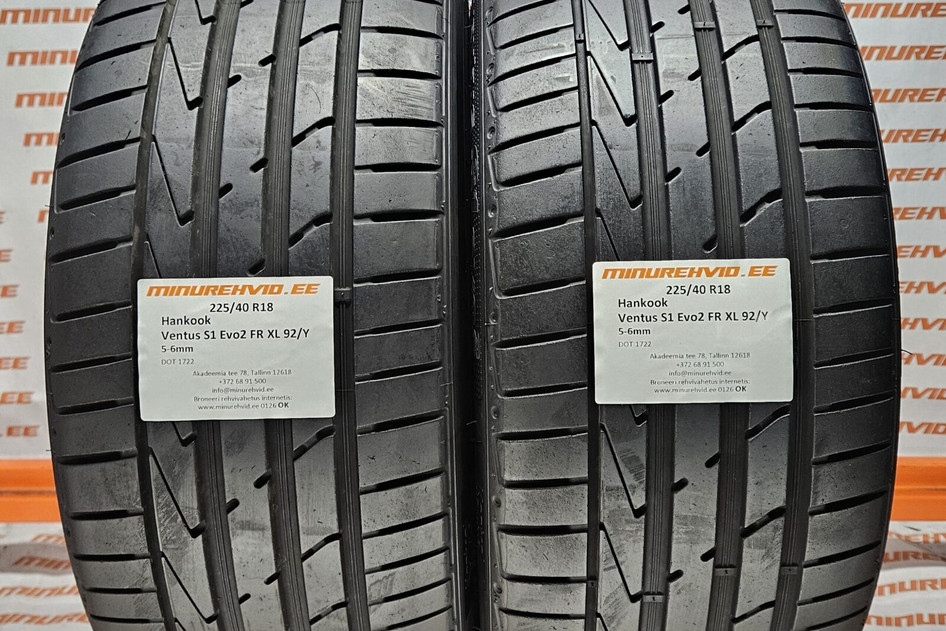 Подержанный летняя шина 225/40R18 Hankook Ventus S1 Evo 2 FR XL 92/Y