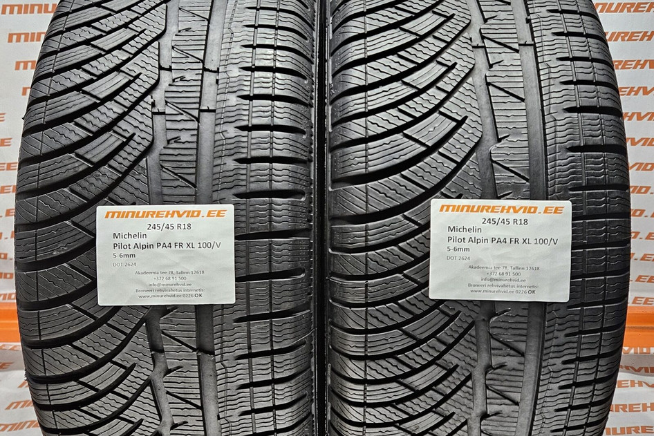 Used studless winter tire 245/45R18 Michelin Pilot Alpin PA4 FR XL 100/V