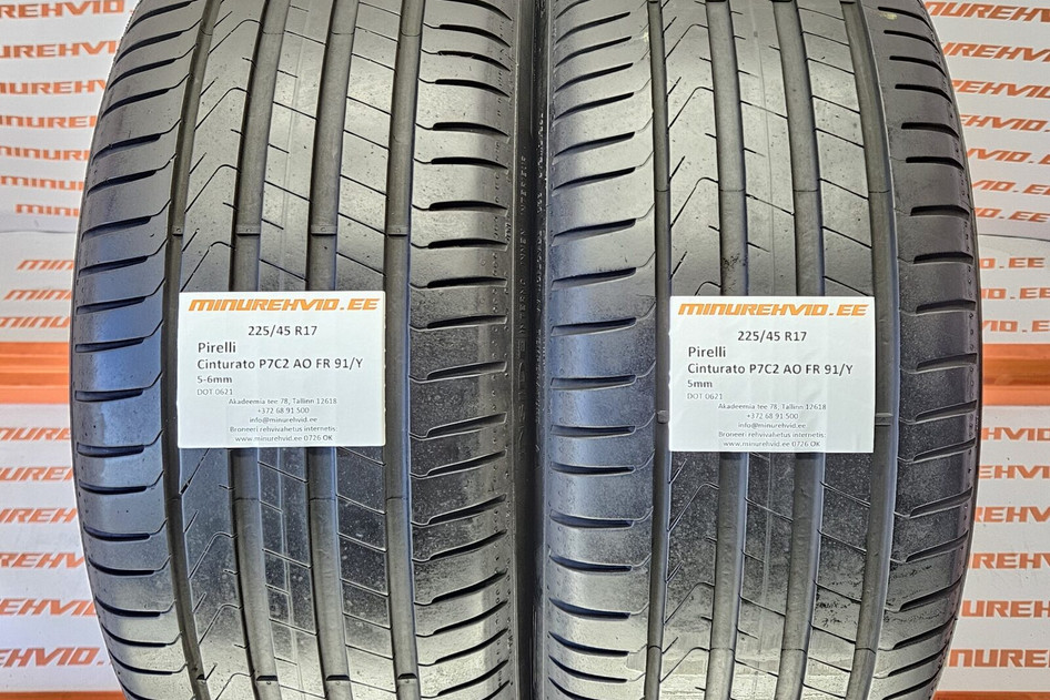 Used summer tire 225/45R17 Pirelli Cinturato P7C2 AO FR 91/Y