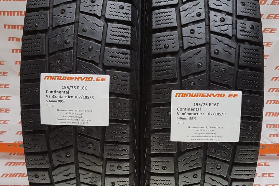 Used studded tire 195/75R16 Continental VanContact Ice 107/105/R