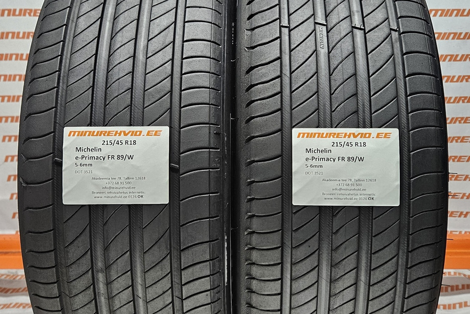 Подержанный летняя шина 215/45R18 Michelin e-Primacy FR 89/W
