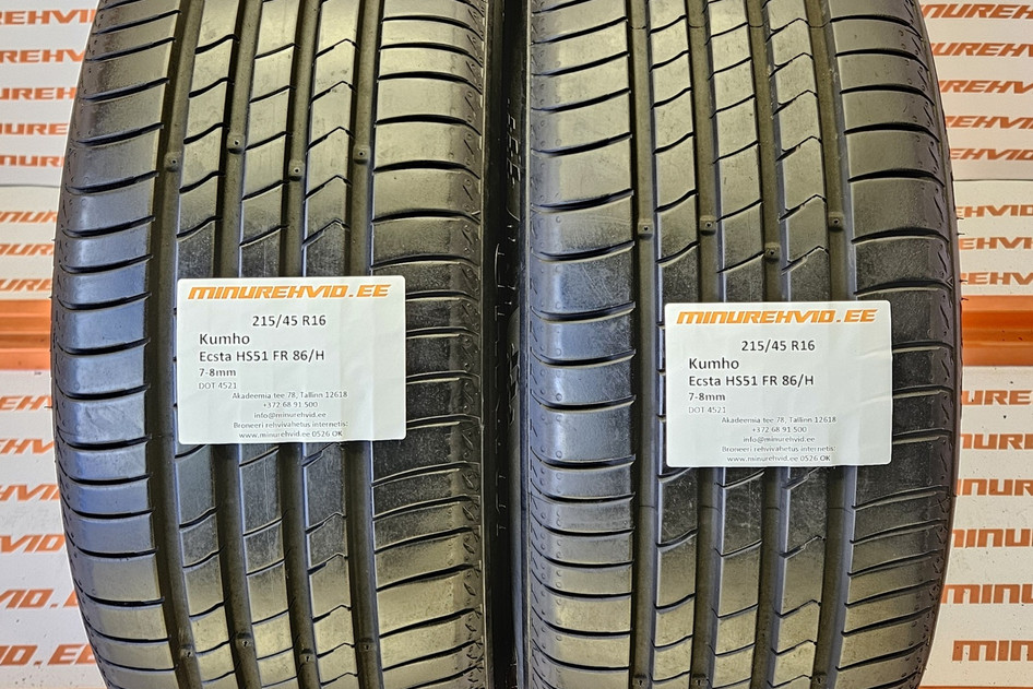 Kasutatud suverehv 215/45R16 Kumho Ecsta HS51 FR 86/H
