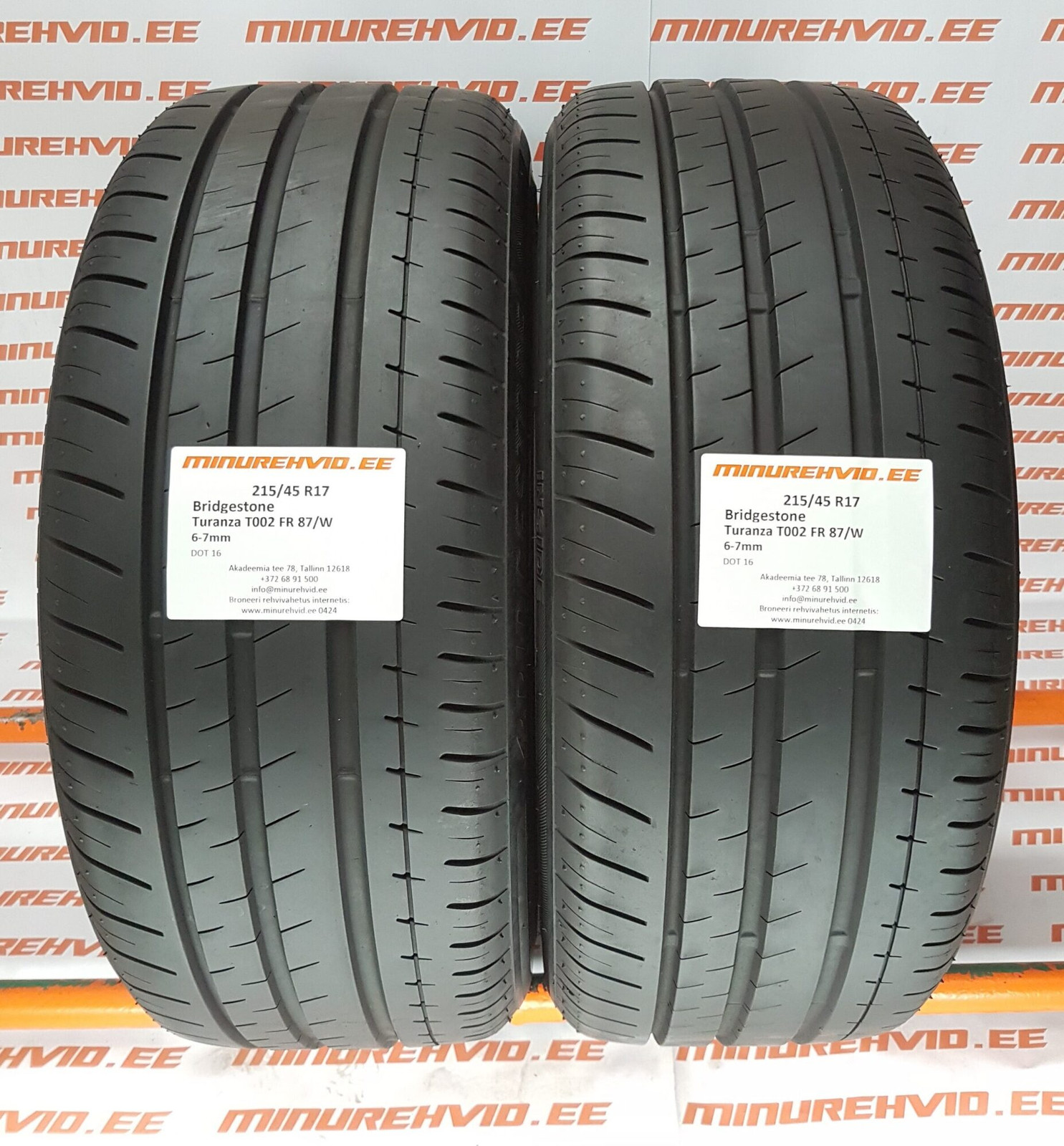 Used summer tire 215/45R17 Bridgestone Turanza T002 FR 87/W