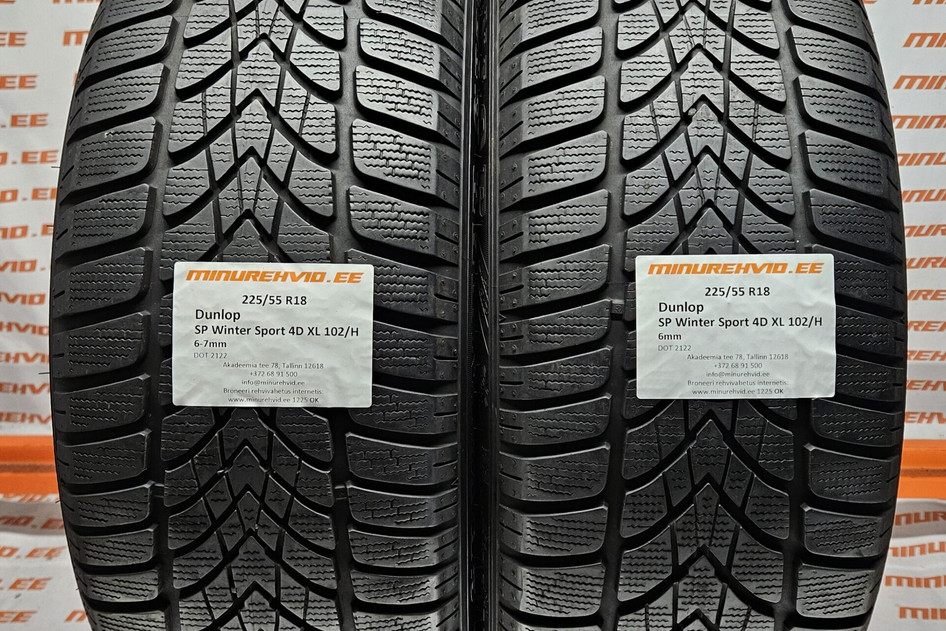 Used studless winter tire 225/55R18 Dunlop SP Winter Sport 4D XL 102/H