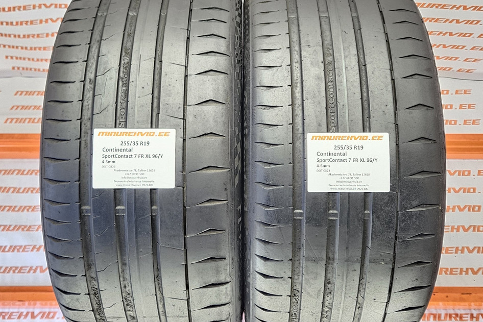 Подержанный летняя шина 255/35R19 Continental SportContact 7 FR XL 96/Y/