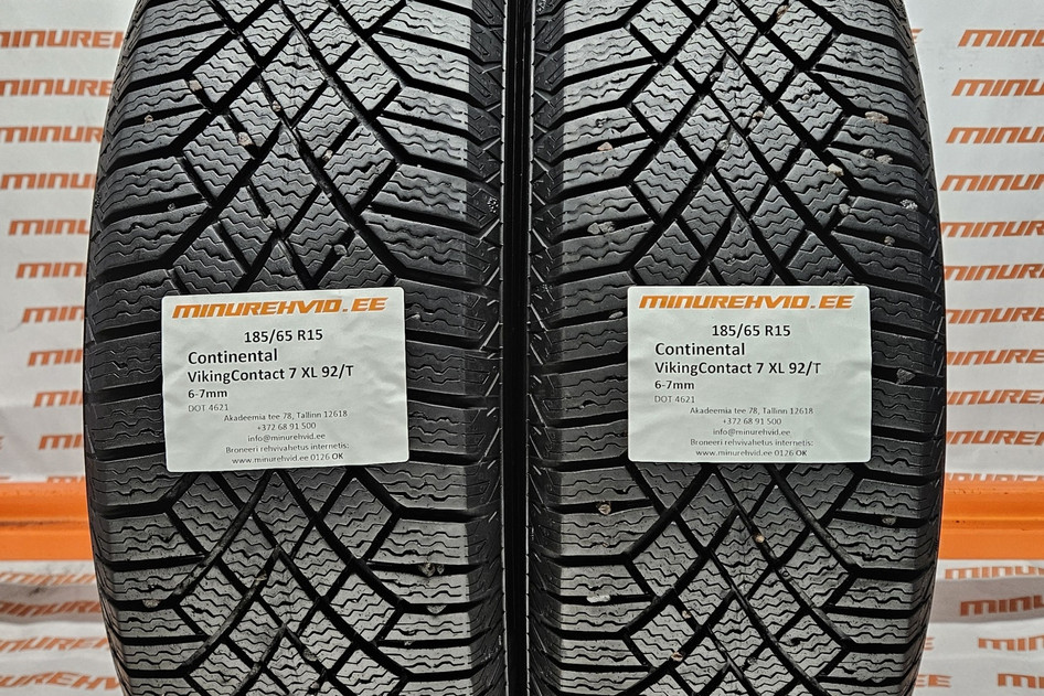 Подержанный нешипованная шина 185/65R15 Continental VikingContact 7 XL 92/T