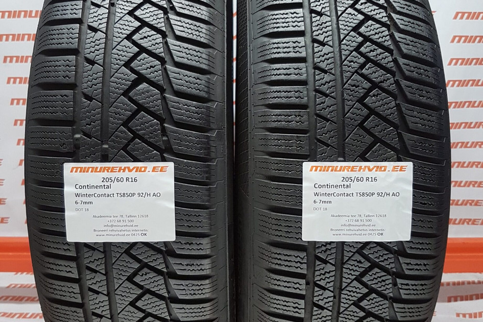 Used studless winter tire 205/60R16 Continental WinterContact TS850P 92/H AO