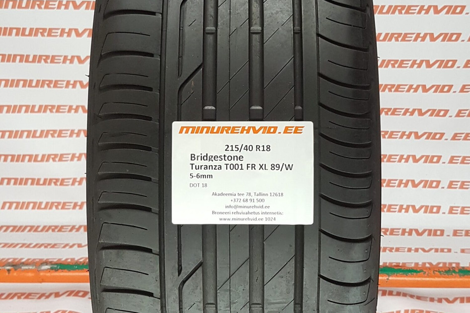 Kasutatud suverehv 215/40R18 Bridgestone Turanza T001 FR XL 89/W.