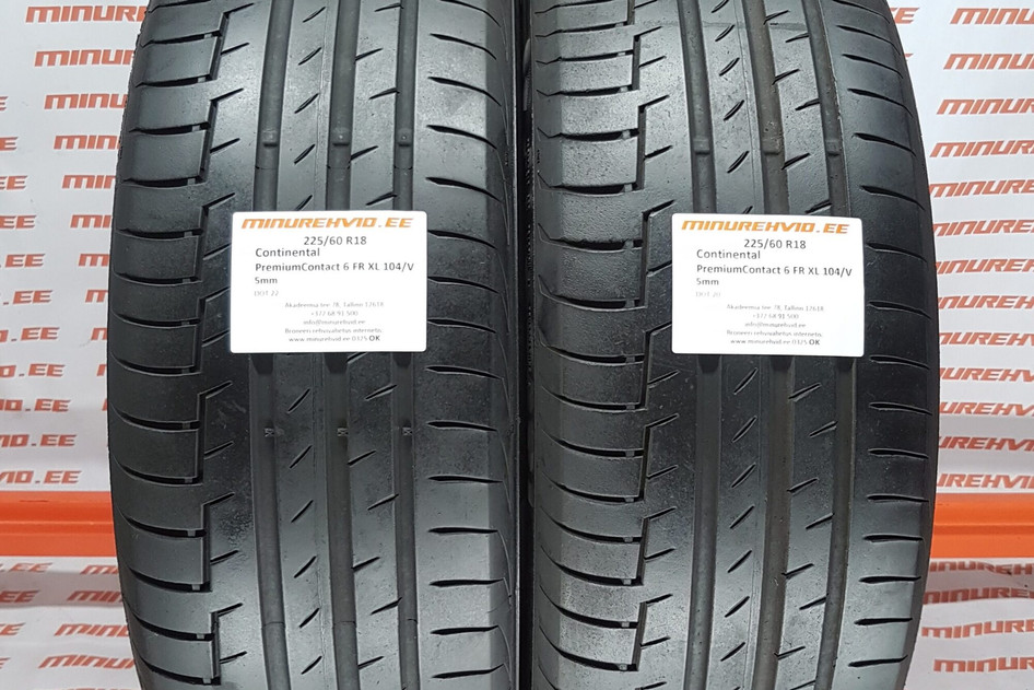 Used summer tire 225/60R18 Continental PremiumContact 6 FR XL 104/V