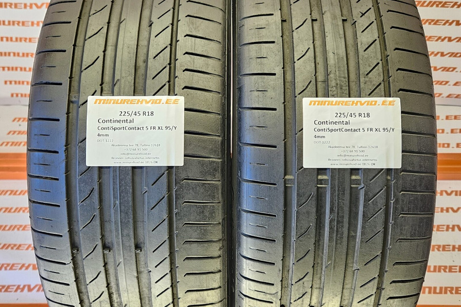 Kasutatud suverehv 225/45R18 Continental ContiSportContact 5 FR XL 95/Y