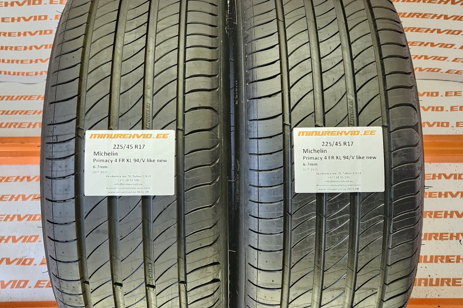 Kasutatud suverehv 225/45R17 Michelin Primacy 4 FR XL 94/V like new 1925