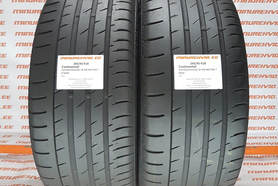 Kasutatud suverehv 245/45R18 Continental ContiSportContact 3E SSR 96/Y RSC *