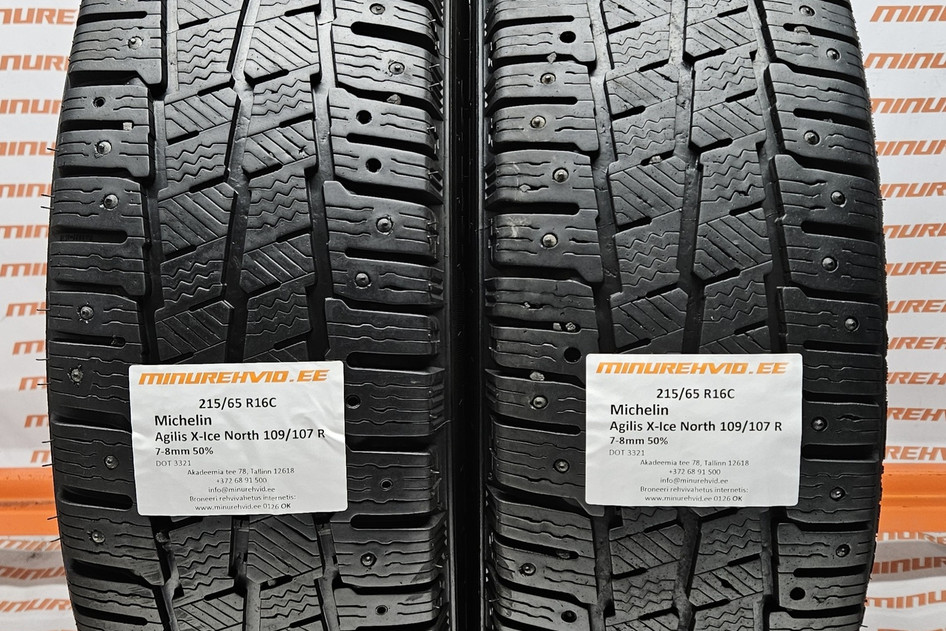 Подержанный шипованная шина 215/65R16 Michelin Agilis X-Ice North 109/107 R
