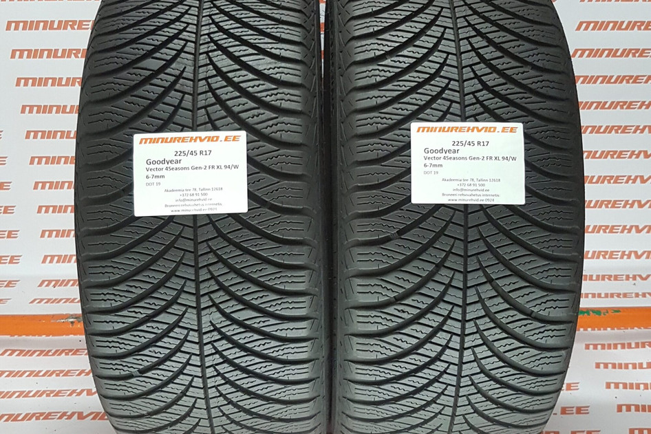 Used studless winter tire 225/45R17 GoodYear Vector 4Seasons Gen-2 FR XL 94/V