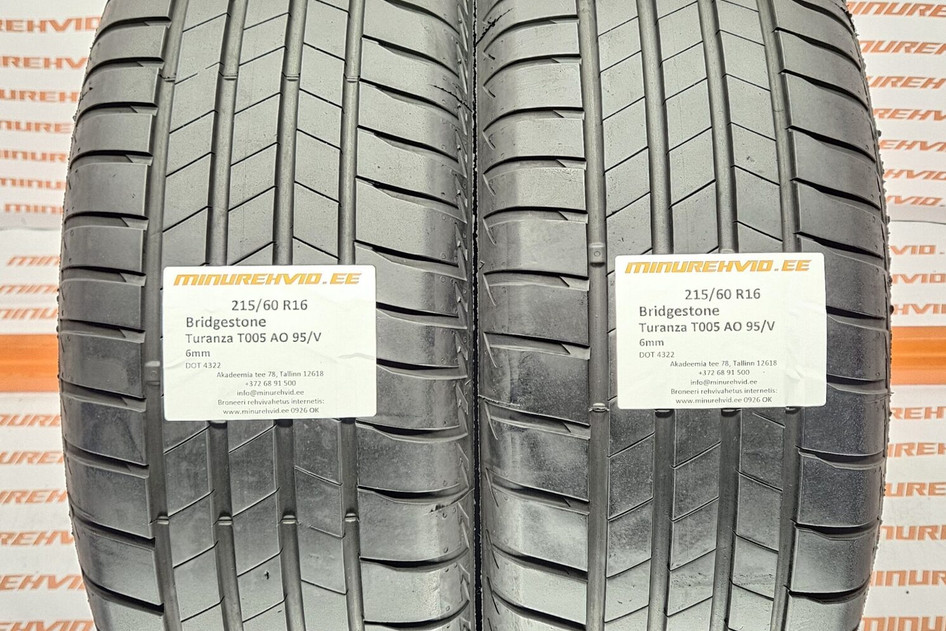Подержанный летняя шина 215/60R16 Bridgestone Turanza T005 AO 95/V