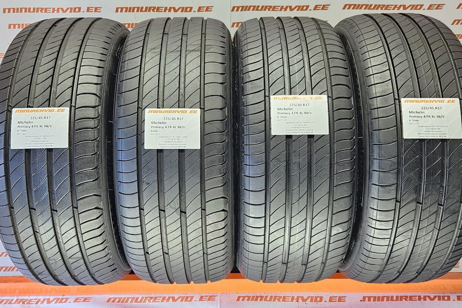 Used summer tire 225/45R17 Michelin Primacy 4 FR XL 94/V 1x1621 1x3522 1x2725 1x1325