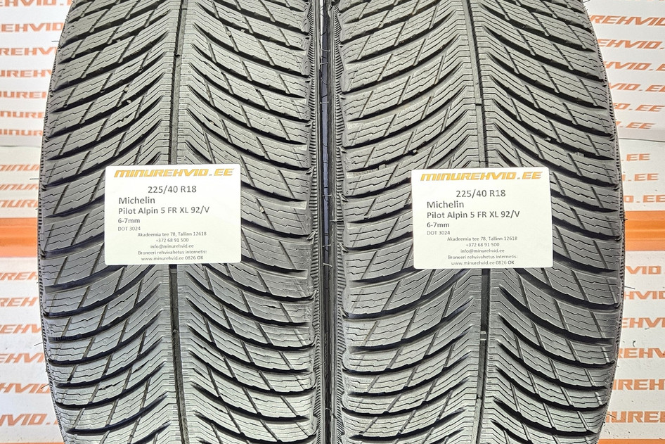 Kasutatud lamellrehv 225/40R18 Michelin Pilot Alpin 5 FR XL 92/V 2x22 2x3024