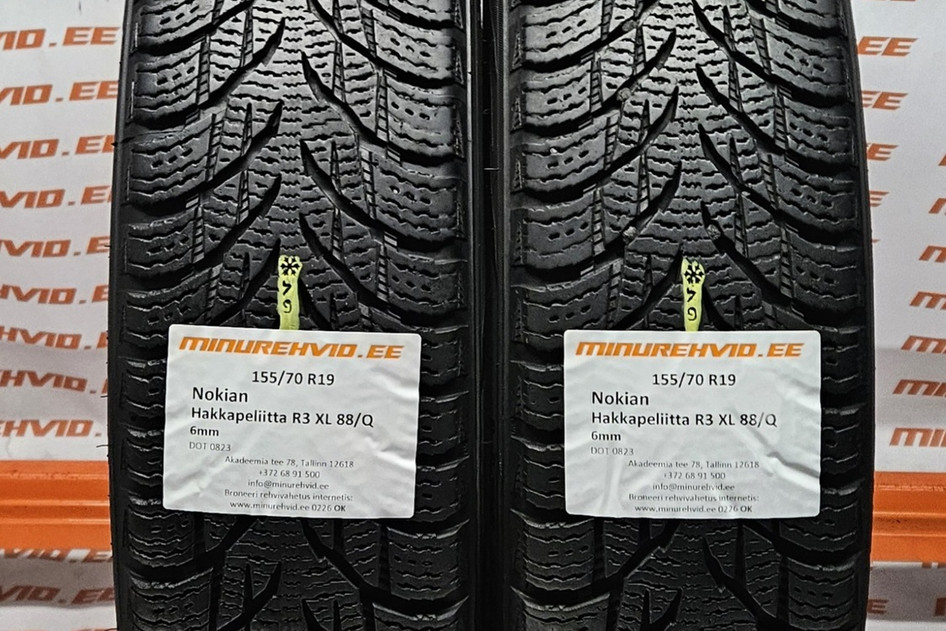 Kasutatud lamellrehv 155/70R19 Nokian Hakkapeliitta R3 XL 88/Q