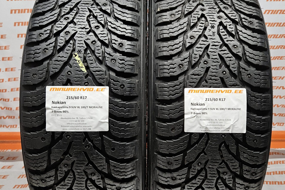 Lietots studded tire 215/60R17 Nokian Hakkapeliitta 9 SUV XL 100/T MORALINE