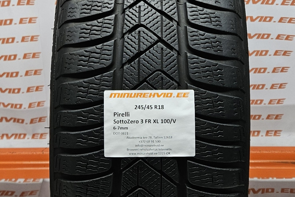 Used studless winter tire 245/45R18 Pirelli SottoZero 3 FR XL 100/V 0821