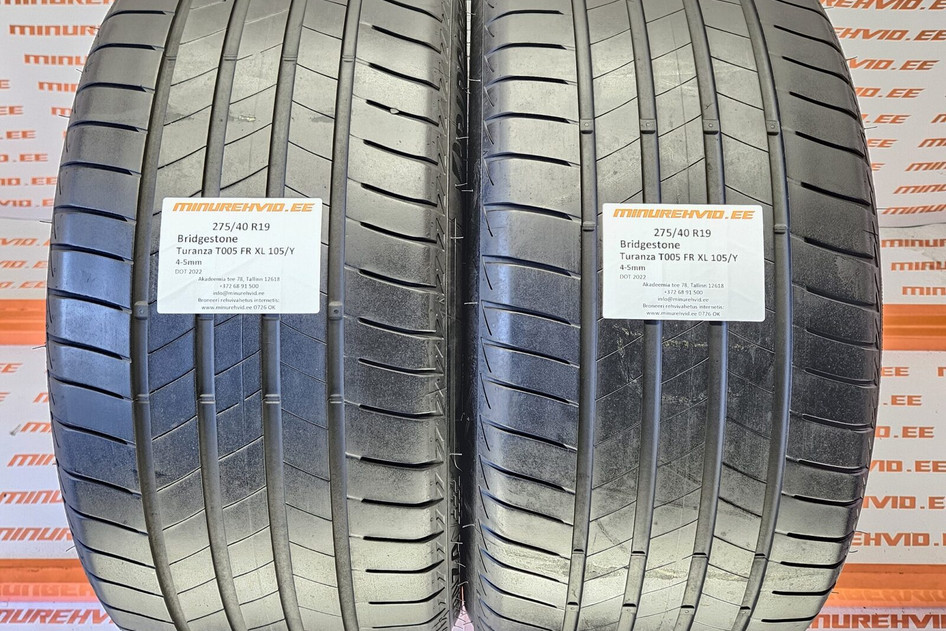 Used summer tire 275/40R19 Bridgestone Turanza T005 FR XL 105/Y 2022
