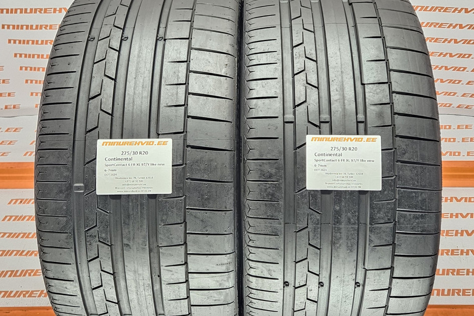 Used summer tire 275/30R20 Continental SportContact 6 FR XL 97/Y like new