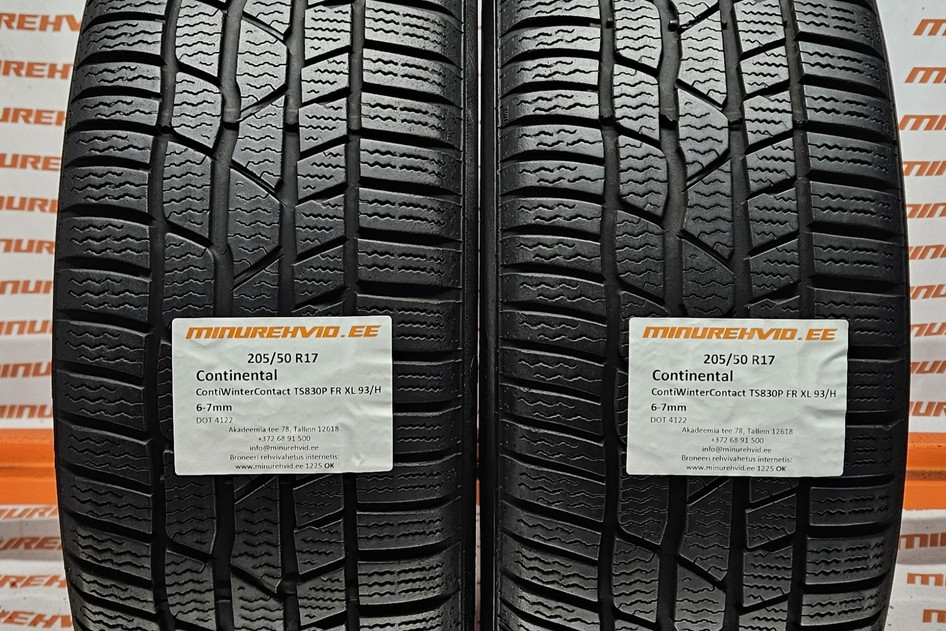 Used studless winter tire 205/50R17 Continental ContiWinterContact TS830P FR XL 93/H 4122