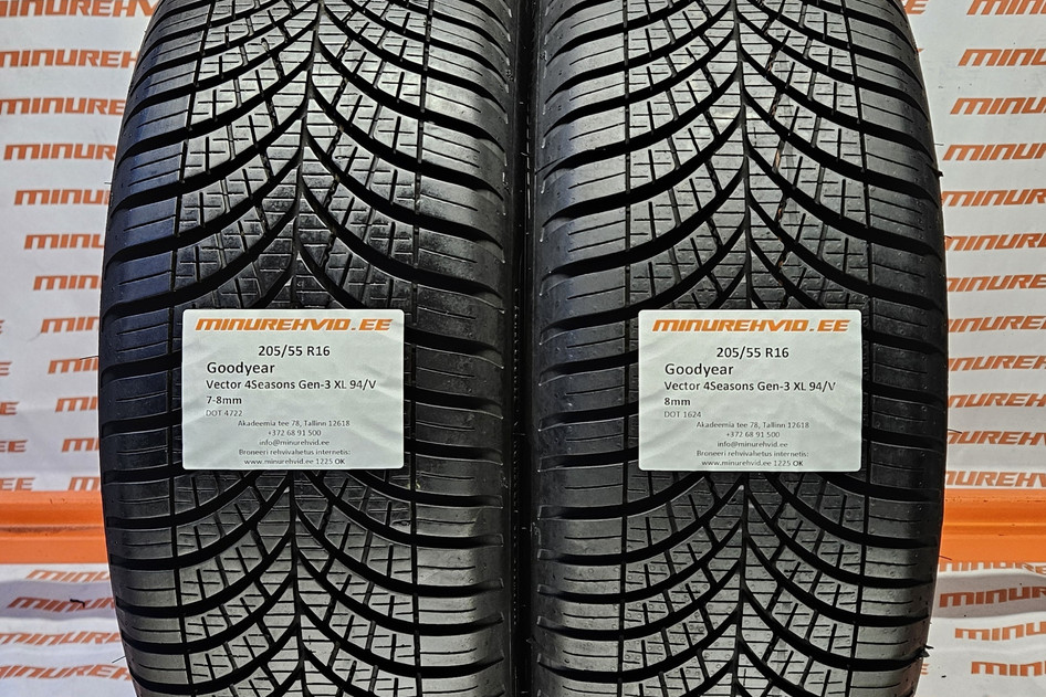 Used studless winter tire 205/55R16 GoodYear Vector 4Seasons Gen-3 XL 94/V 1624+4722
