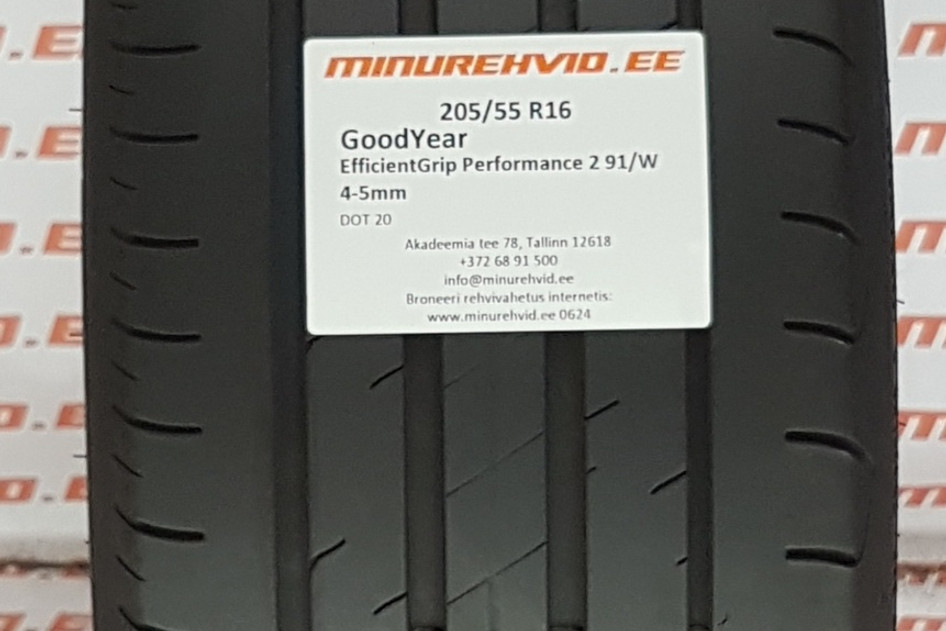 Kasutatud suverehv 205/55R16 GoodYear EfficientGrip Performance 2 91/W