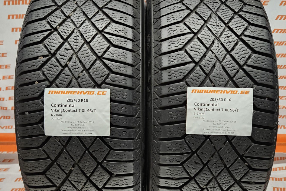 Used studless winter tire 205/60R16 Continental VikingContact 7 XL 96/T 3122