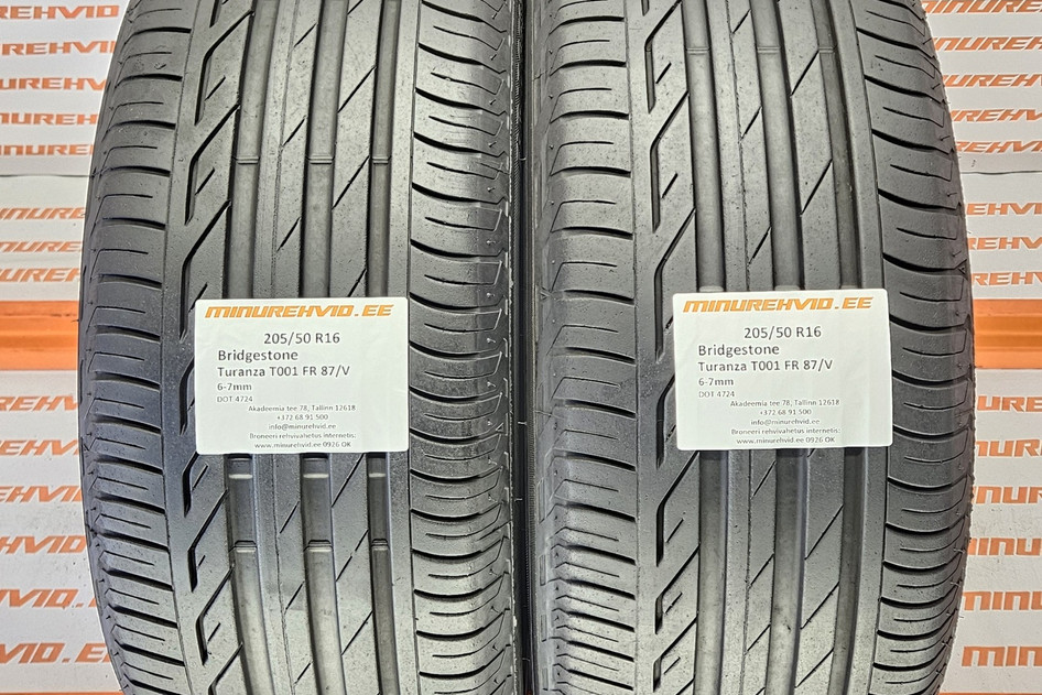 Kasutatud suverehv 205/50R16 Bridgestone Turanza T001 FR 87/V