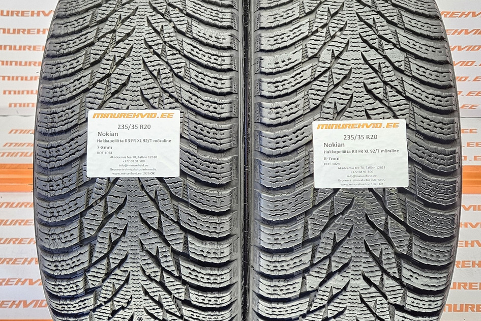 Подержанный нешипованная шина 235/35R20 Nokian Hakkapeliitta R3 FR XL 92/T mõraline