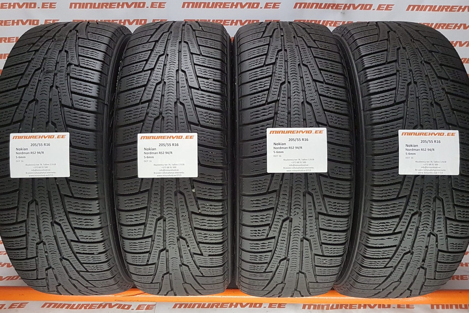 Used studless winter tire 205/55R16 Nokian Nordman RS2 XL 94/R.