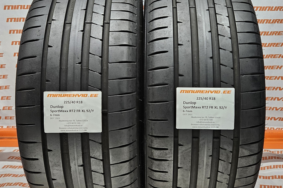Подержанный летняя шина 225/40R18 Dunlop SportMaxx RT2 FR XL 92/Y