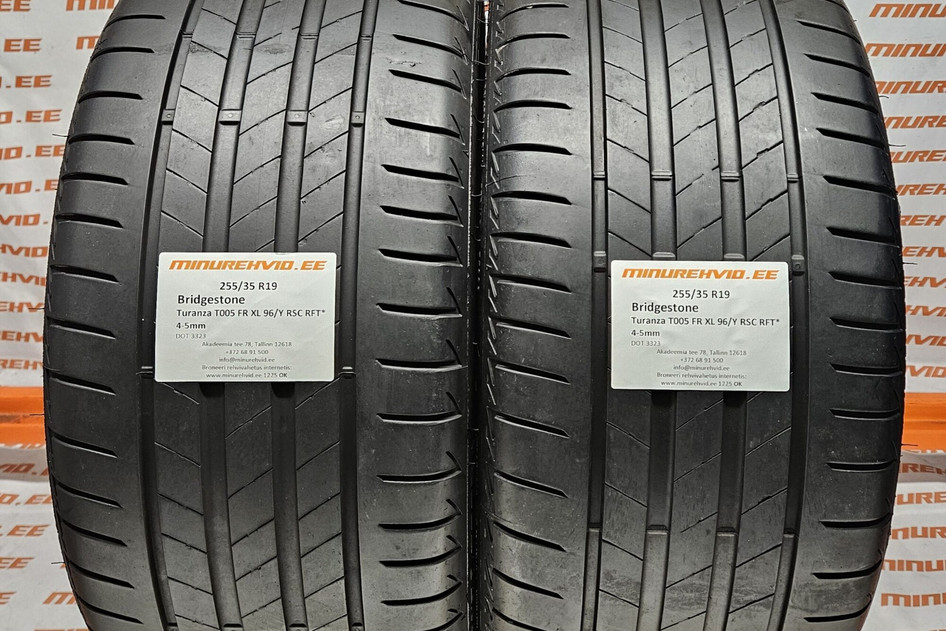 Used summer tire 255/35R19 Bridgestone Turanza T005 FR XL 96/Y RSC RFT*