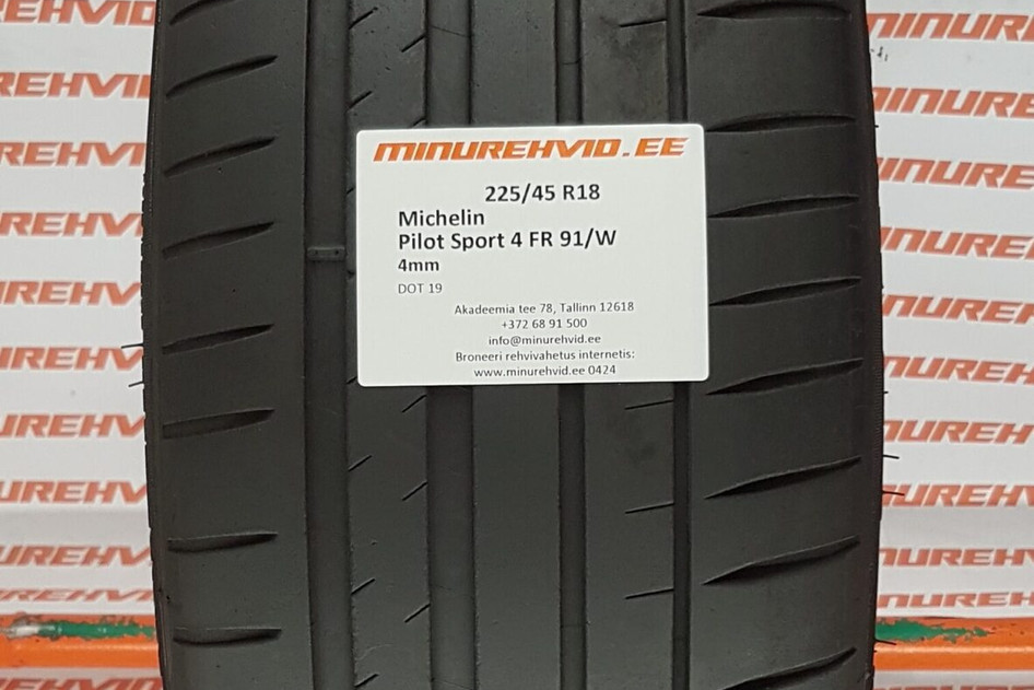 Used summer tire 225/45R18 Michelin Pilot Sport 4 FR 91/W