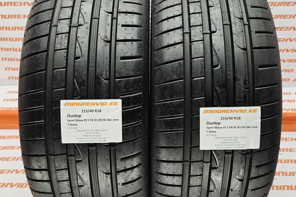 Kasutatud suverehv 215/40R18 Dunlop Sport Maxx RT2 FR XL 89/W like new