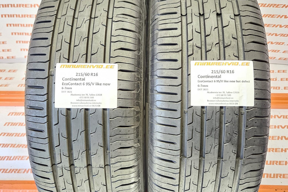 Used summer tire 215/60R16 Continental EcoContact 6 95/V like new but 1x defect