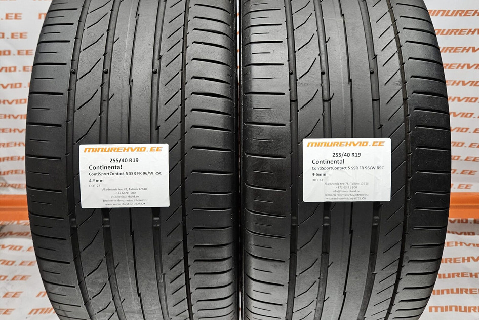 Used summer tire 255/40R19 Continental ContiSportContact 5 SSR FR 96/W RSC