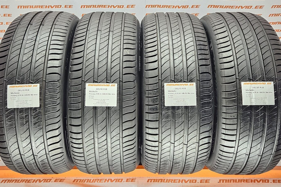 Used summer tire 245/45R18 Michelin Primacy 4 FR XL 100/W like new 1