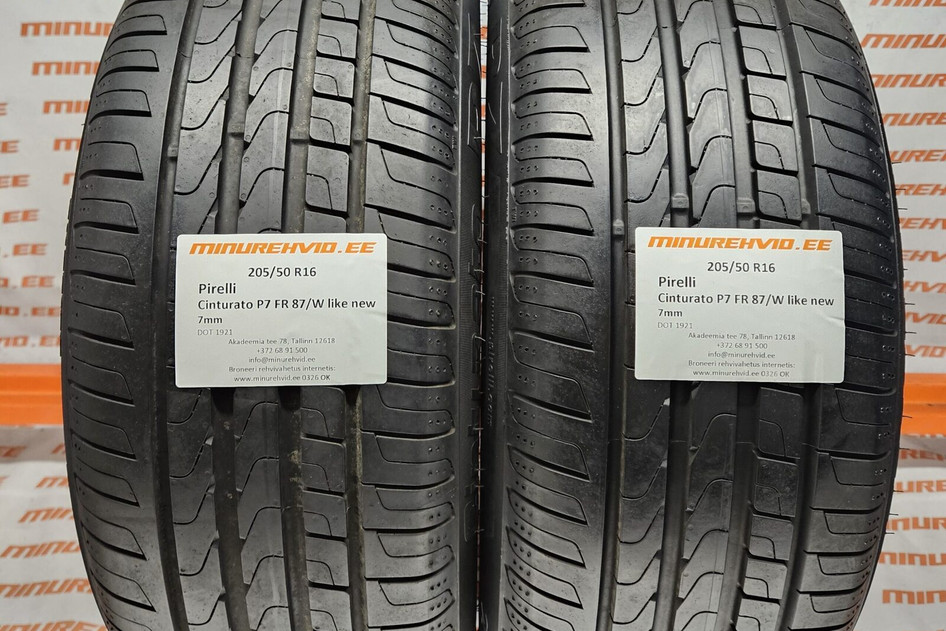 Kasutatud suverehv 205/50R16 Pirelli Cinturato P7 FR 87/W like new
