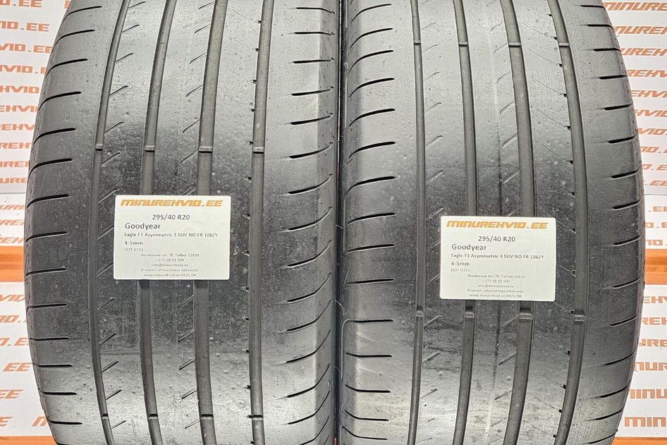 Подержанный летняя шина 295/40R20 GoodYear Eagle F1 Asymmetric 3 SUV NO FR 106/Y